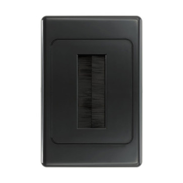 Pro2 Brush Cable Management Wall Plate Black PRO1272B