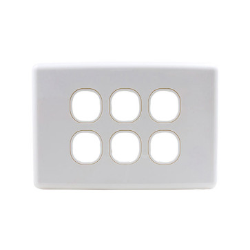 Amdex Custom 6 Gang Wall Plate with Full Cover White WPC-6