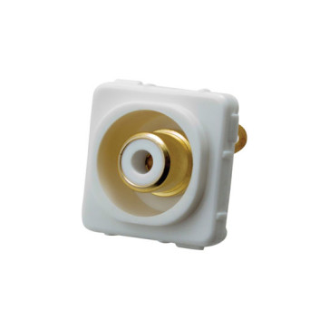 RCA White Female to Solder Rear Wall Plate Insert