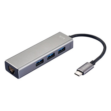 Klik USB Type-C Male to Gigabit Ethernet + 3 Port USB 3.0 Hub KC03GBAD