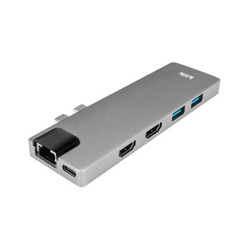 Klik MacBook Dual USB-C Multi-Port Adapter, 2 x HDMI, LAN, 2 x USB3.0, USB-C PD, Micro SD & SD KCDMPAD