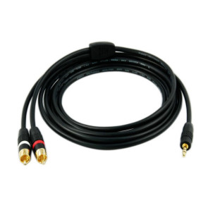 2m High Quality 3.5mm Plug Male to 2 RCA Stereo Audio Cable 