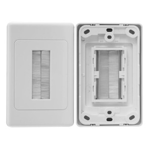 Pro2 Brush Cable Management Wall Plate White PRO1272