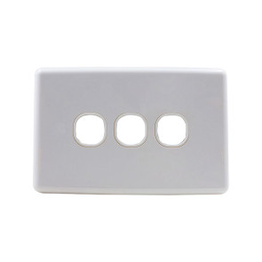 Amdex Custom 3 Gang Wall Plate with Full Cover White WPC-3