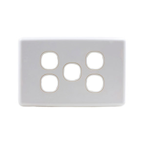 Amdex Custom 5 Gang Wall Plate with Full Cover White WPC-5