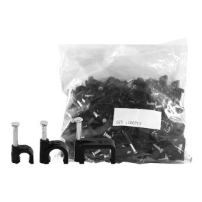 Cable Clip 8mm Black to suit RG6 Quad 100 Pack 8RCCB