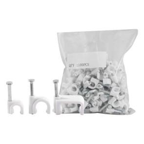 Cable Clip 8mm White to suit RG6 Quad 100 Pack 8RCCW