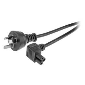 IEC C5 Clover Leaf Right Angle Socket to 3 Pin Mains Power Lead 2m