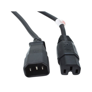 IEC C14 Plug to C15 Socket High Temperature Power Cable Black 1.5m