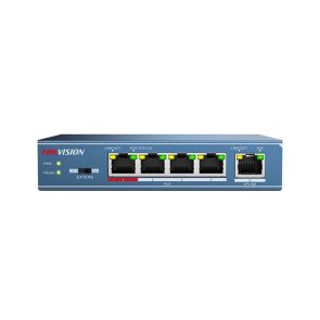 Hikvision 4 Port Unmanaged PoE Switch, 1*100M Uplink, 802.3af/at, 58W DS-3E0105P-E